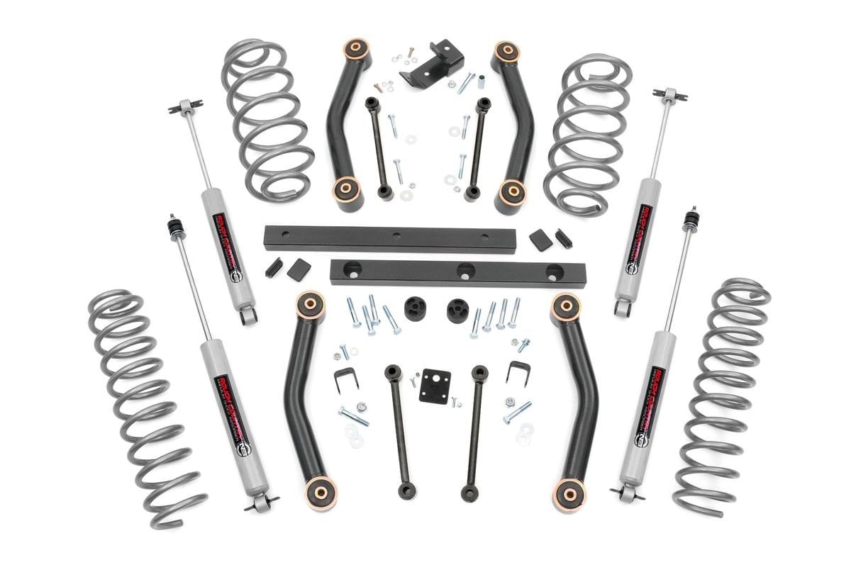Rough Country 4 Inch Suspension Lift Kit w Shocks for Jeep Wrangler TJ 4wd 03-06 90730