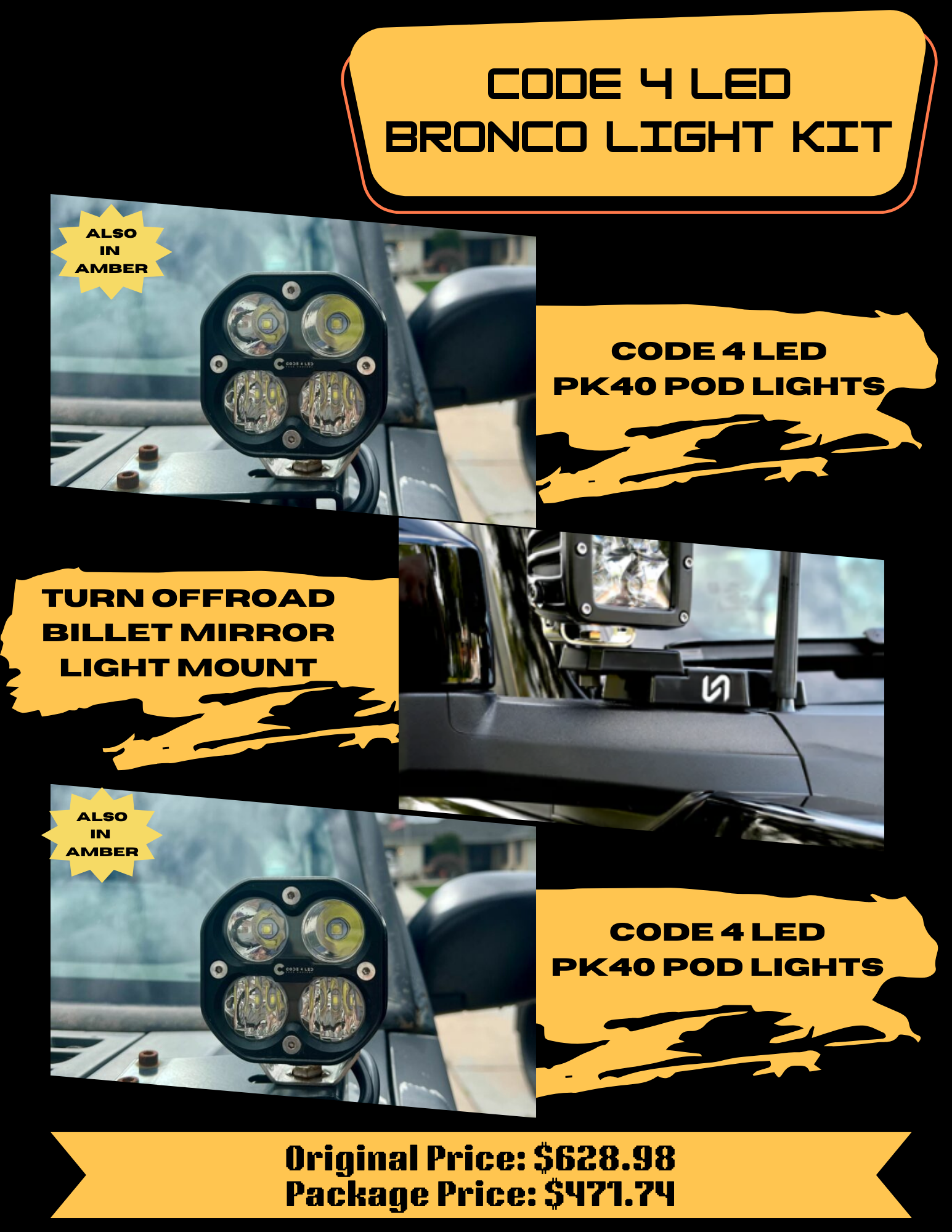 Bronco Light Kits - PK40-S & PK40-SA -1