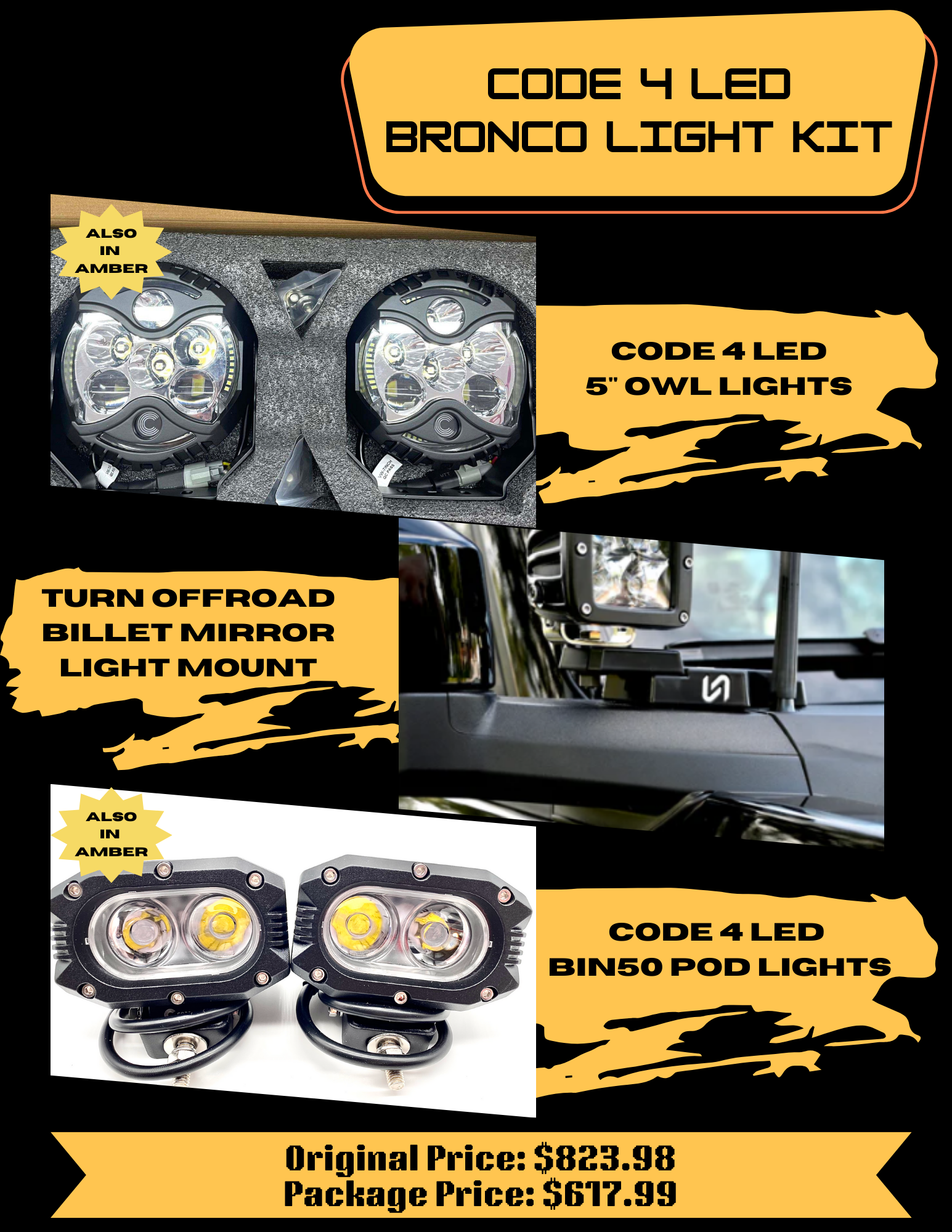 Bronco Light Kits - OWL5-C & BIN50-SA -1