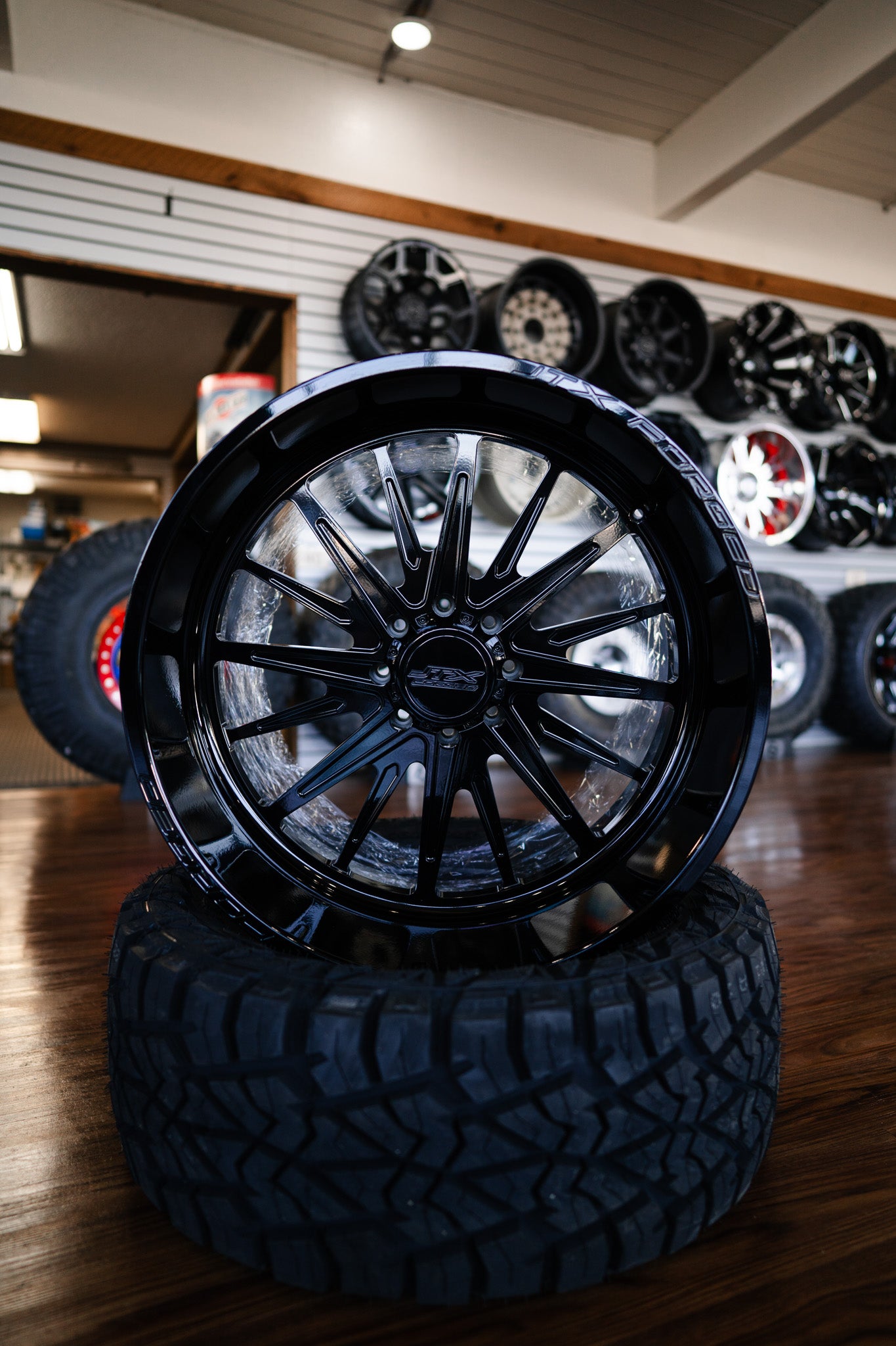 JTX Forged Wheels Chrono Series 28x14 "Black Out" Customs Set Of 4 -1