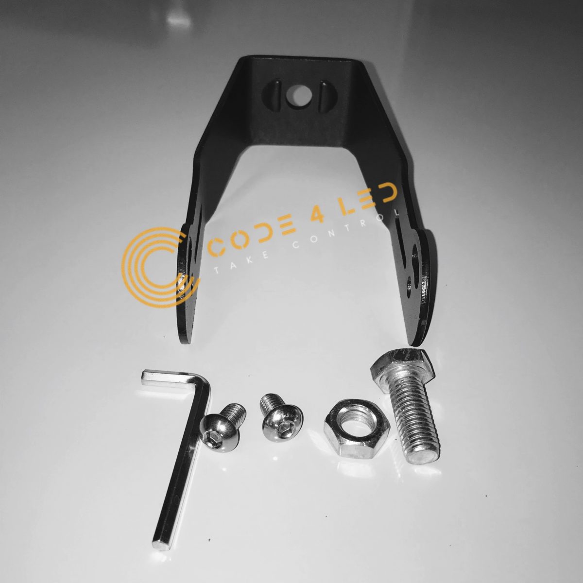 Code 4 LED 7" Round Headlight Bracket with post mount, sold in pairs