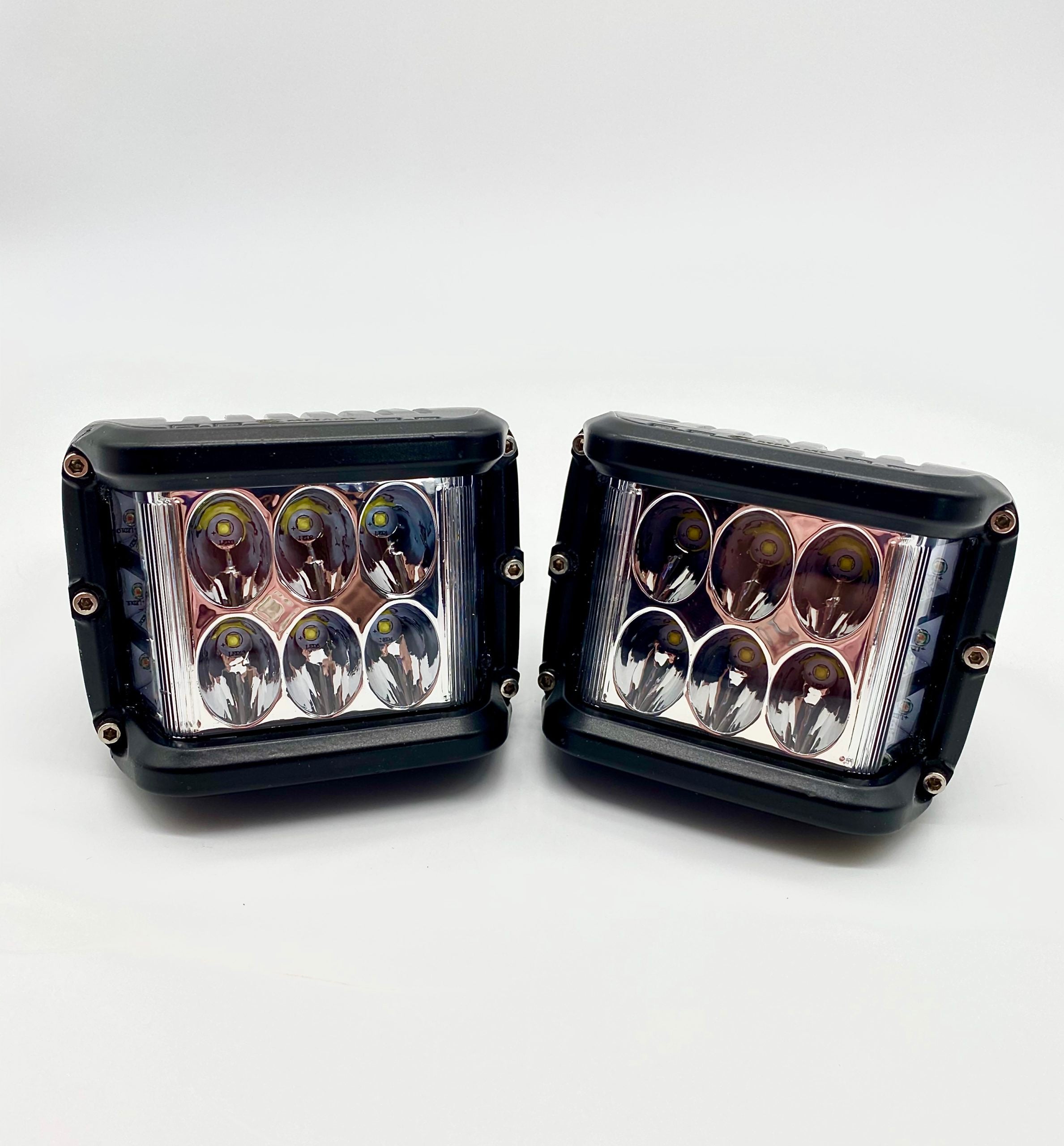 Code 4 LED Pod Lights with Side Shooters (C4-0345A-STR) - Strobing Amber -1