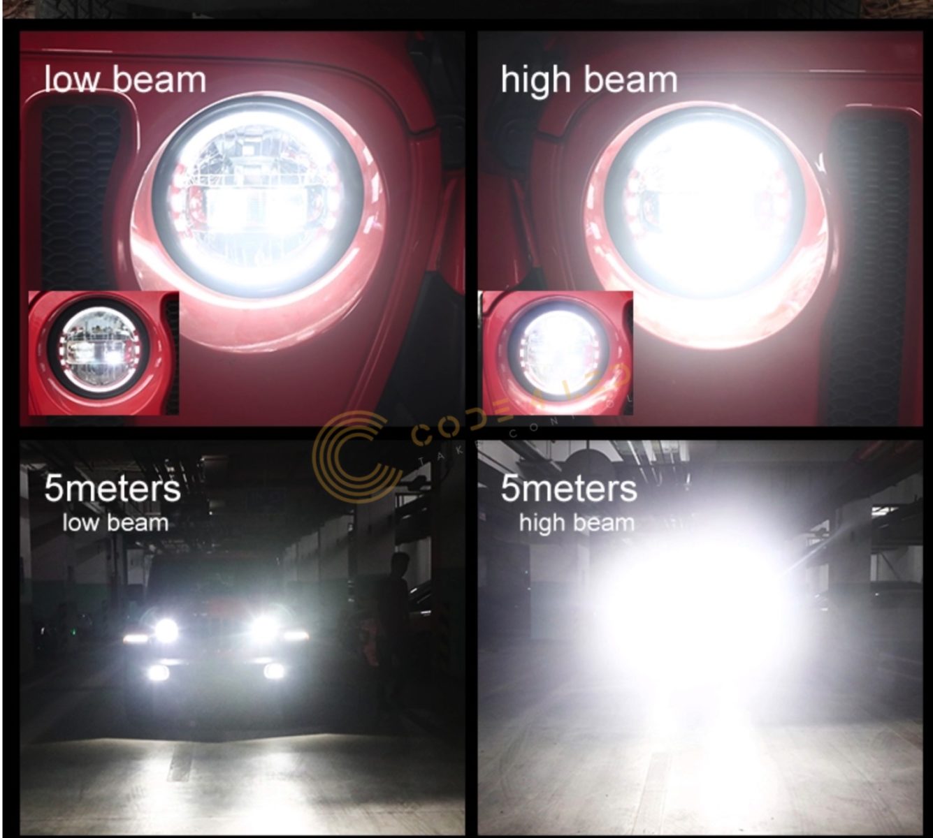 Code 4 LED Supply Kong 7 inch Black Headlight (C4-KONG7-BL) -3