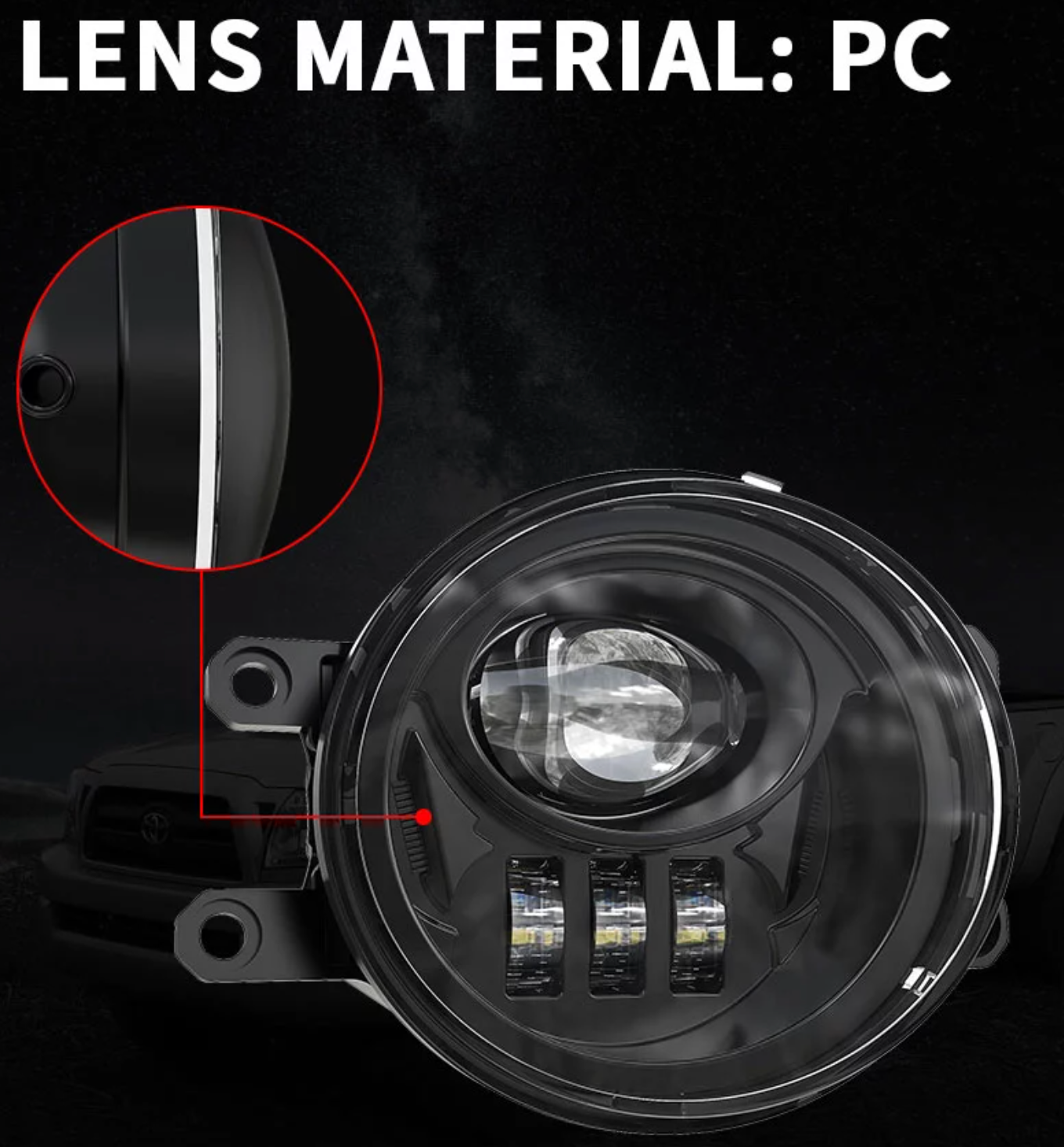 Code 4 LED Supply Tacoma Fog Lights, Chrome Housing (C4-TACFOG-CH)