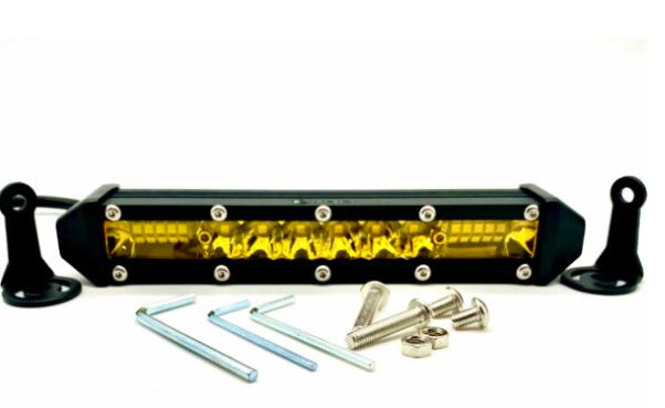 Code 4 LED Supply Amber Single Row Light Bars - 7 inch 24 watt -1