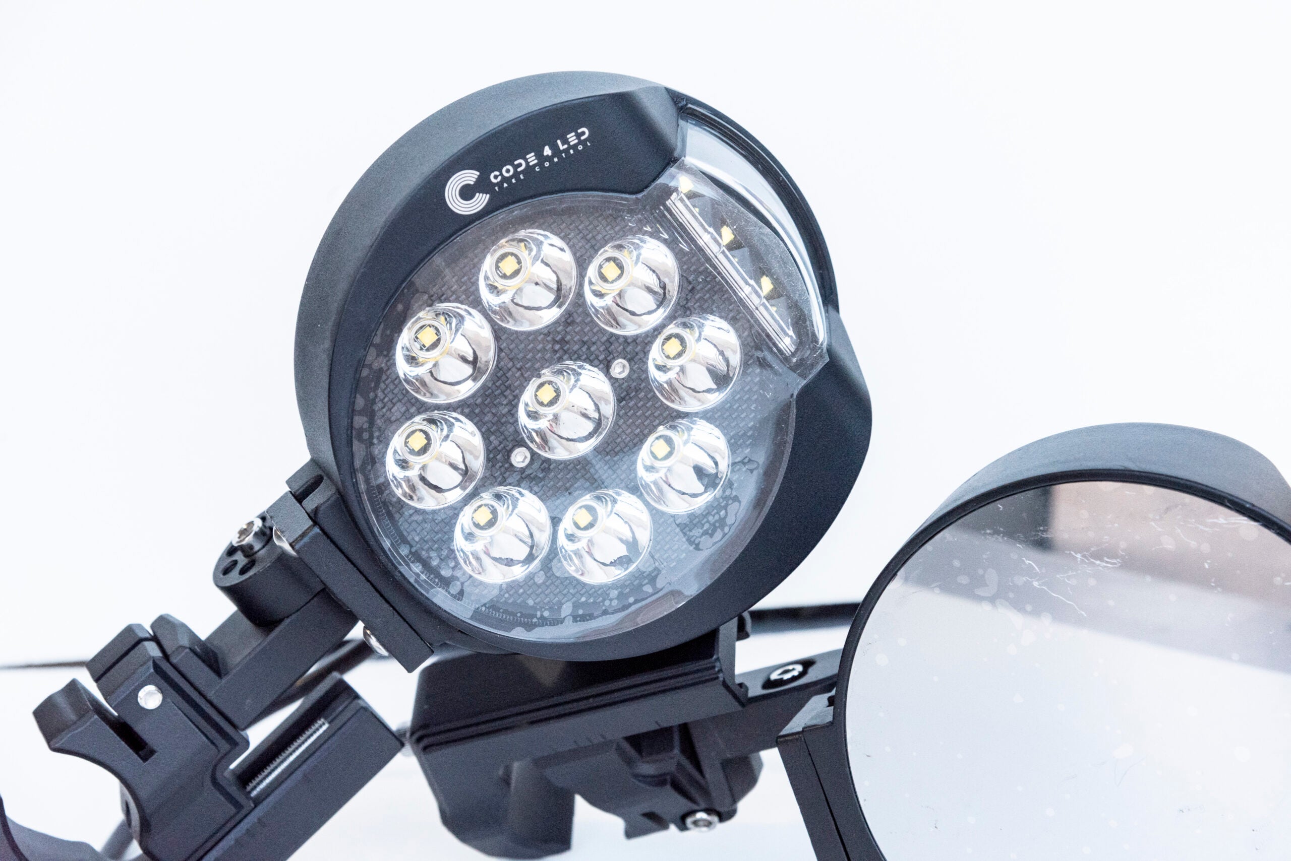 Code 4 LED Supply Round Side x Side Mirror (C4-RX60-MIR)