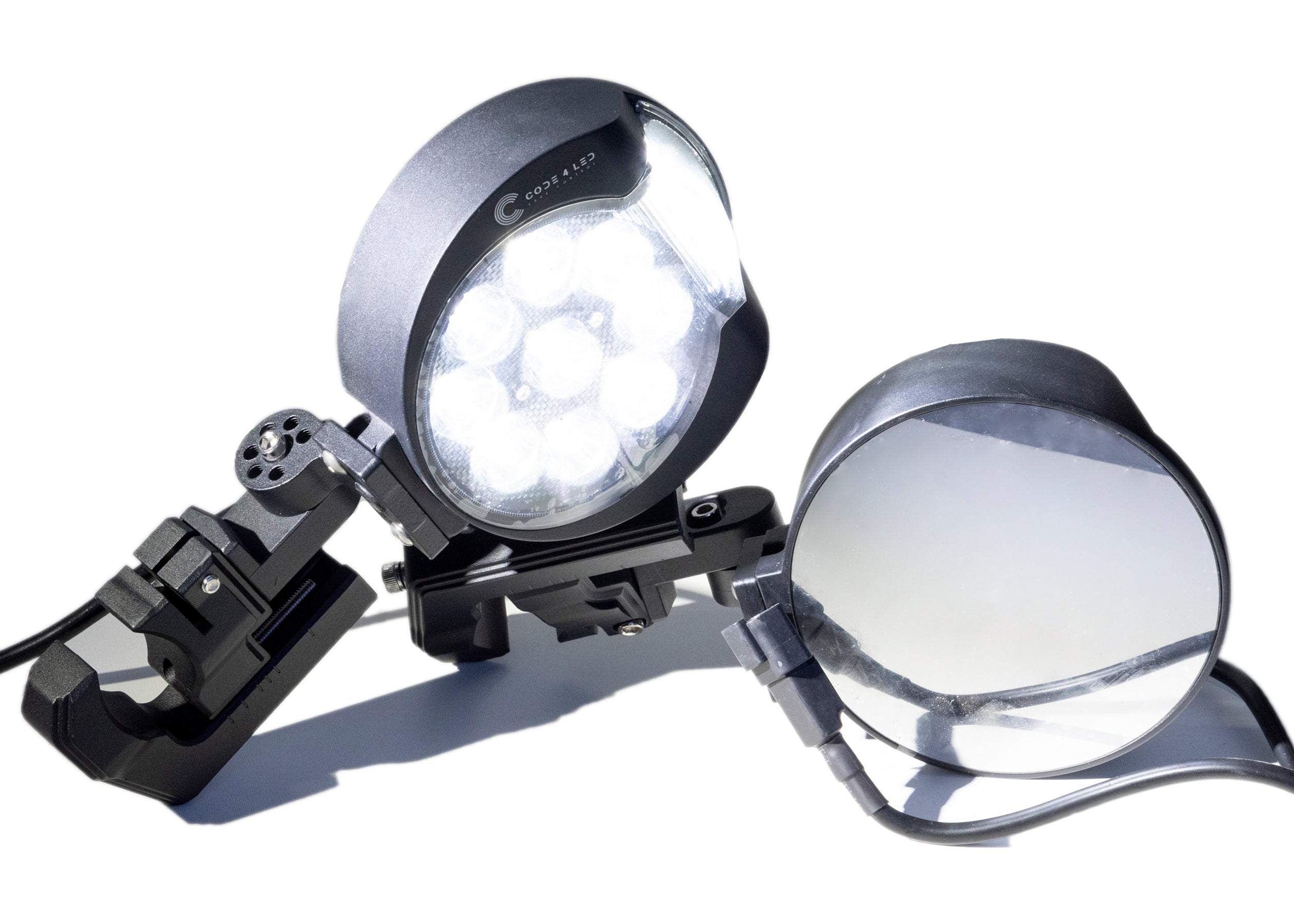 Code 4 LED Supply Round Side x Side Mirror (C4-RX60-MIR)