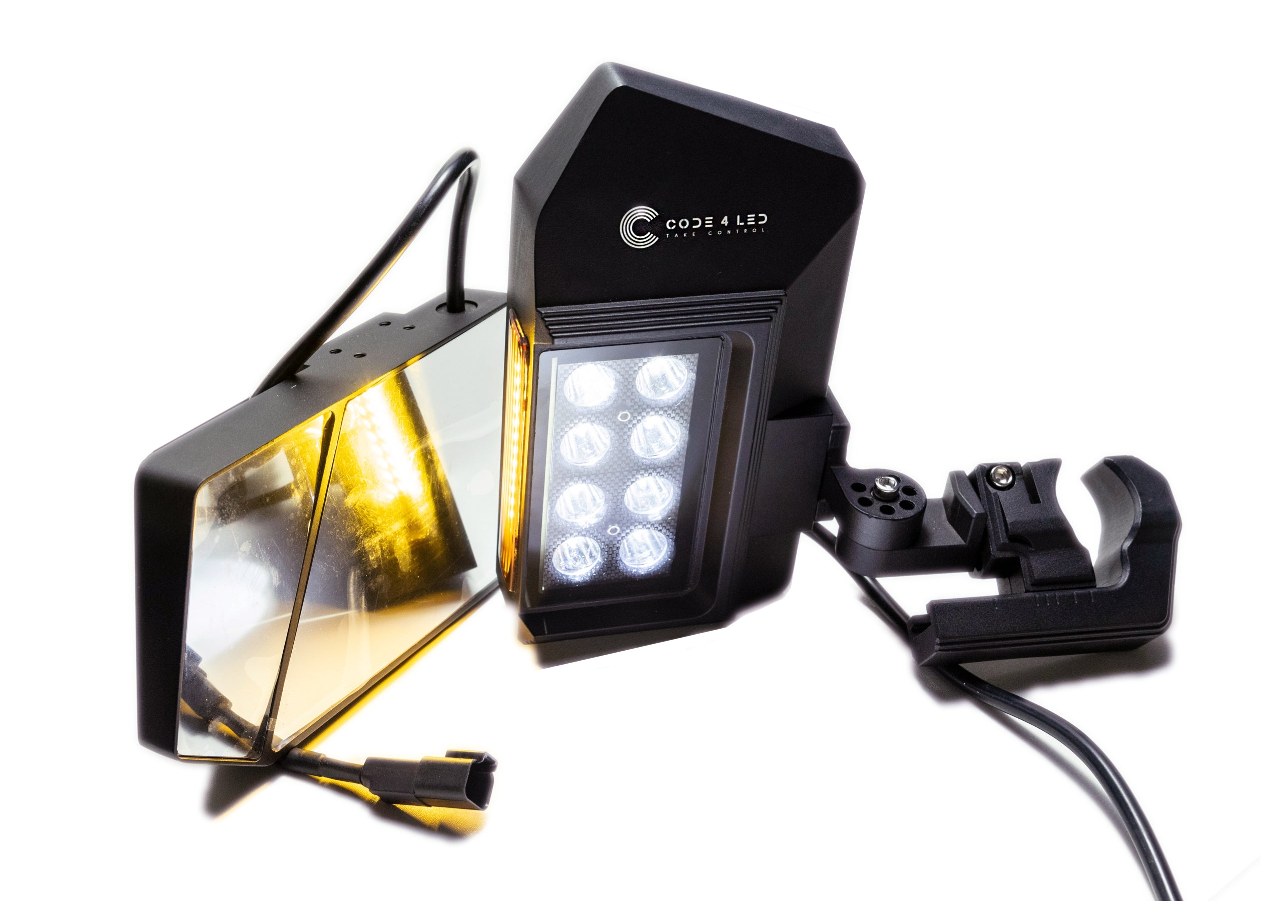 Code 4 LED Supply 4x8 Side x Side Mirror with Lights (C4-SX48-MIR)