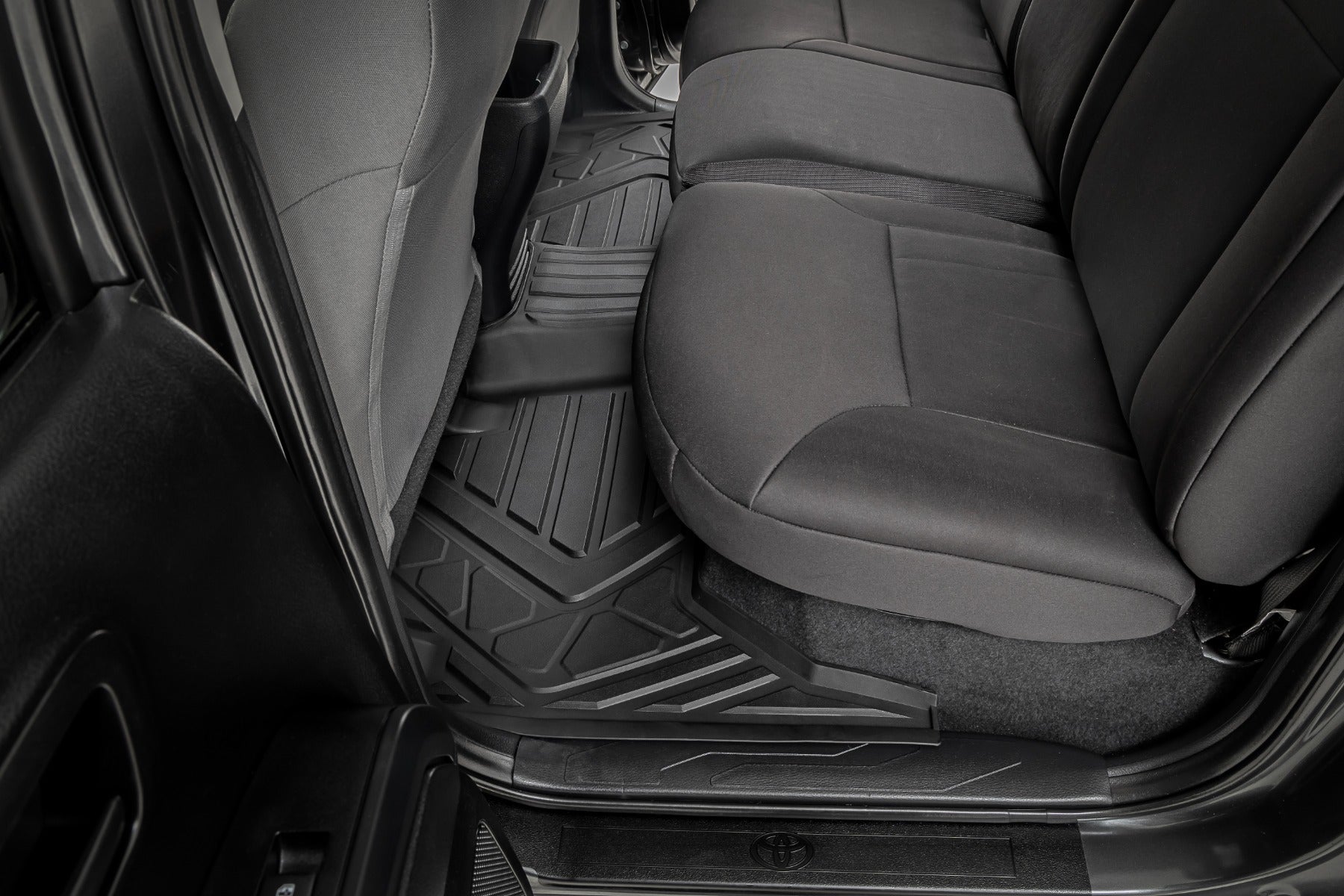 Rough Country Flex-Fit Floor Mats Front & Rear for Toyota Tacoma 16-23 FF-71216