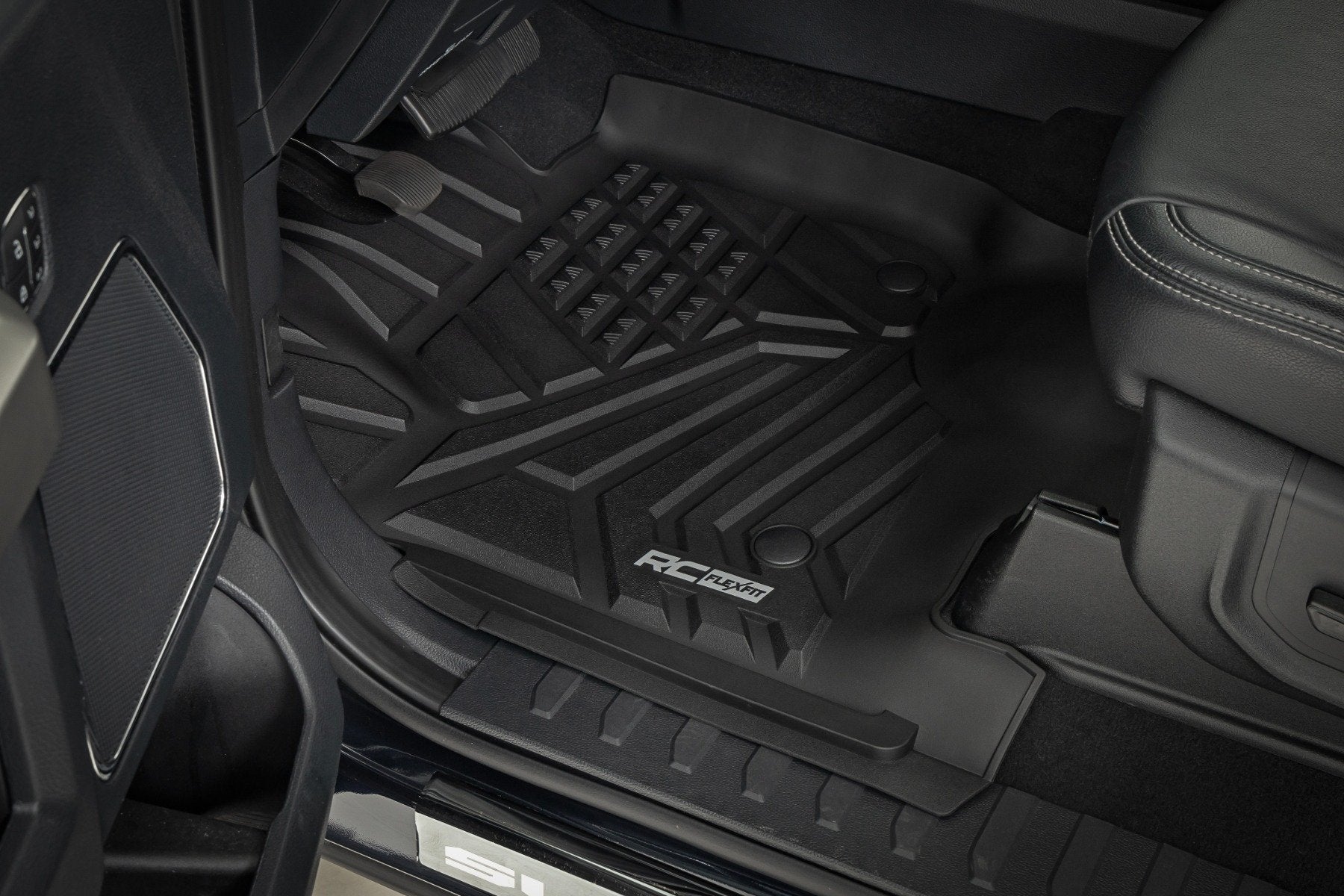 Rough Country Flex-Fit Floor Mats Front & Rear for Ford F250/F350 17-25 FF-51712