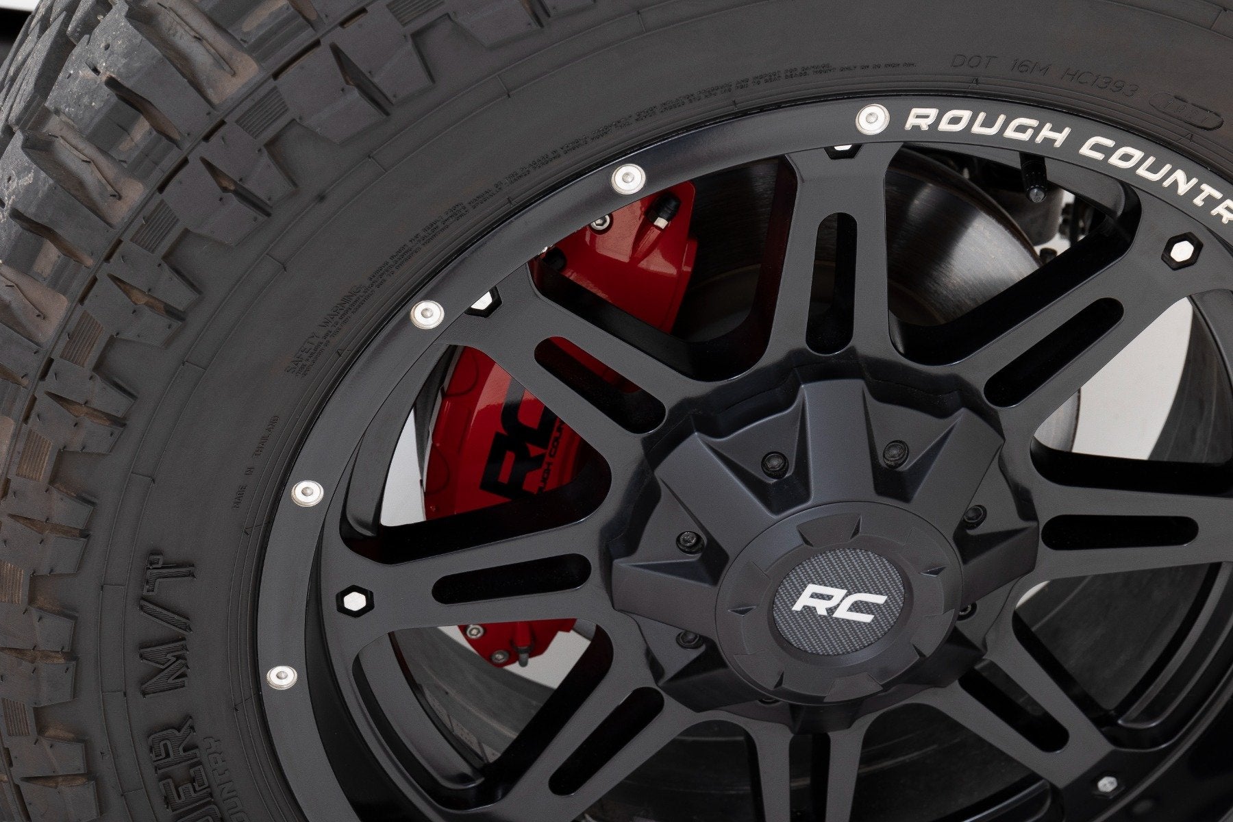 Rough Country Caliper Covers Rear Red Non-Sport for Jeep Gladiator JT 20-24/Wrangler JL 18-24 711422