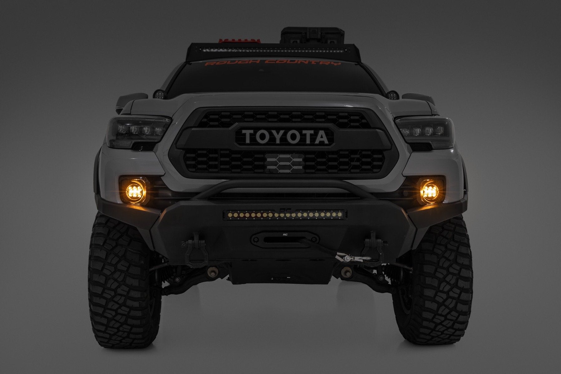 LED Fog Lights Black Series 3.5" Amber DRL Toyota Tacoma 16-22 71095