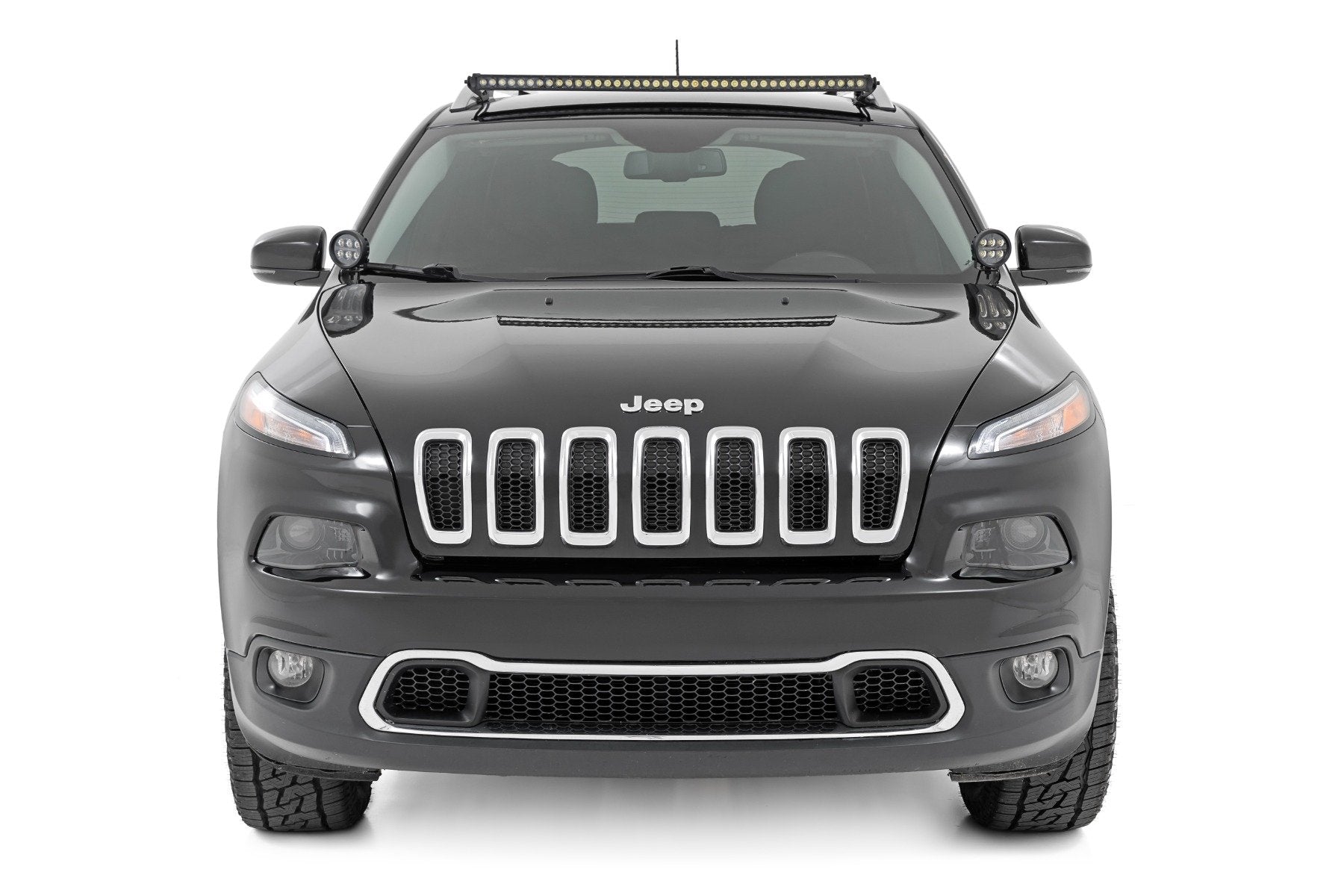 Rough Country LED Light Kit Roof Mount 40" Black Single Row Jeep KL 14-22 70086