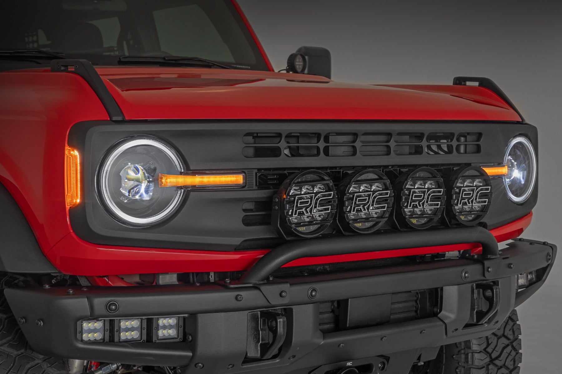 Rough Country DRL Halo LED Headlights DOT Approved Ford Bronco 21-24 RC RCH5500