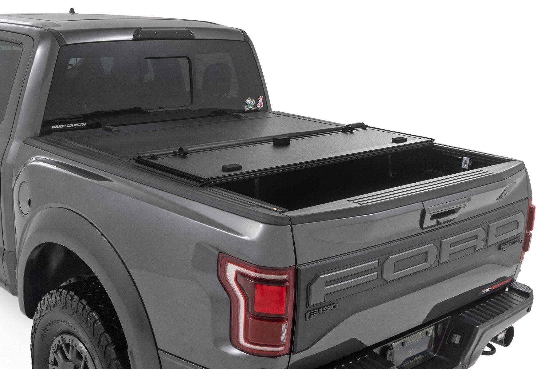 Rough Country Hard Tri-Fold Flip Up Bed Cover | 6'7" Bed | for Ford F-150 15-25 49225650