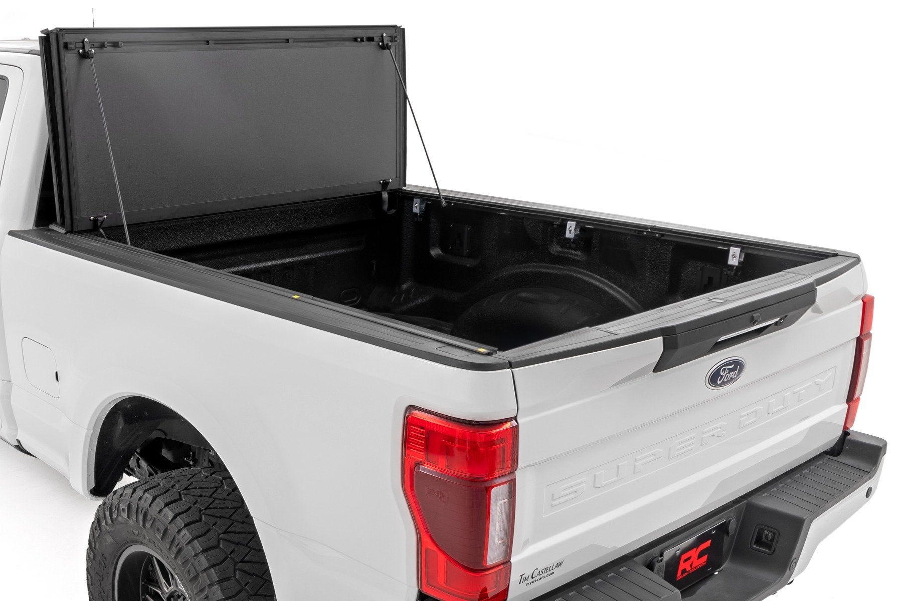 Rough Country Hard Tri-Fold Flip Up Bed Cover 6'10" Bed Ford SuperDuty 17-23 49220651