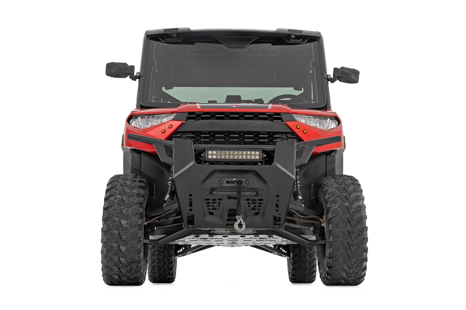Rough Country Black Forged Alum High Clearance 2" Fwd Offset Control Arms w/Ball Joints | Polaris Ranger 1000XP 93155BLK