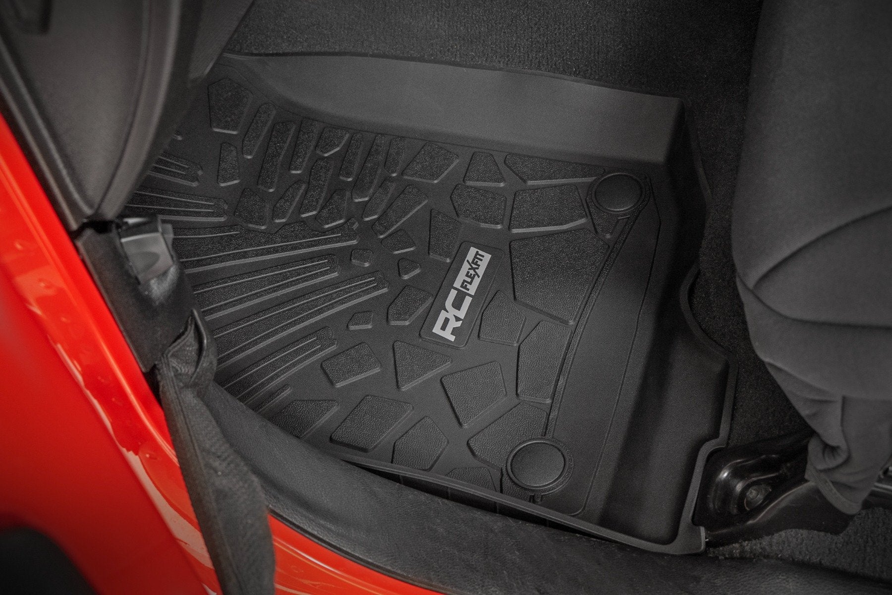 Rough Country Flex-Fit Floor Mats | FR & RR | RR Lockable | for Jeep Gladiator JT 4WD (20-25) FF-61501