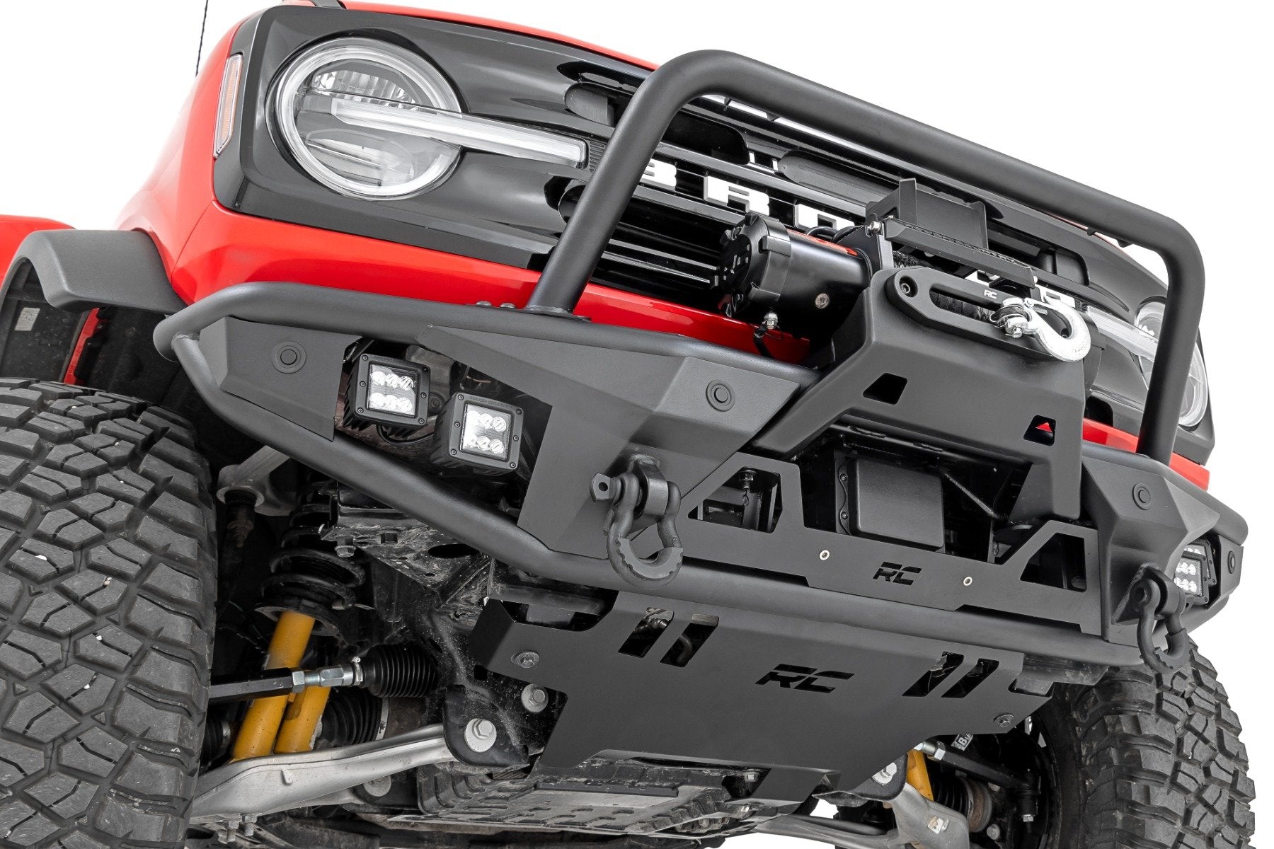 Rough Country Front Bumper Tubular w/Winch Plate Ford Bronco 21-23 51205
