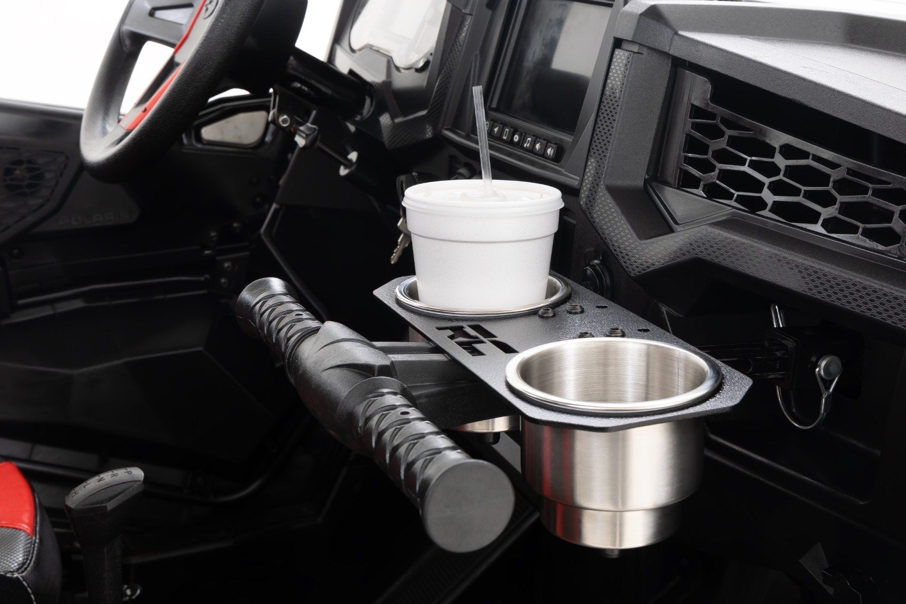 Rough Country Passenger Grip Handle Dual Cup Holder Polaris RZR 93058
