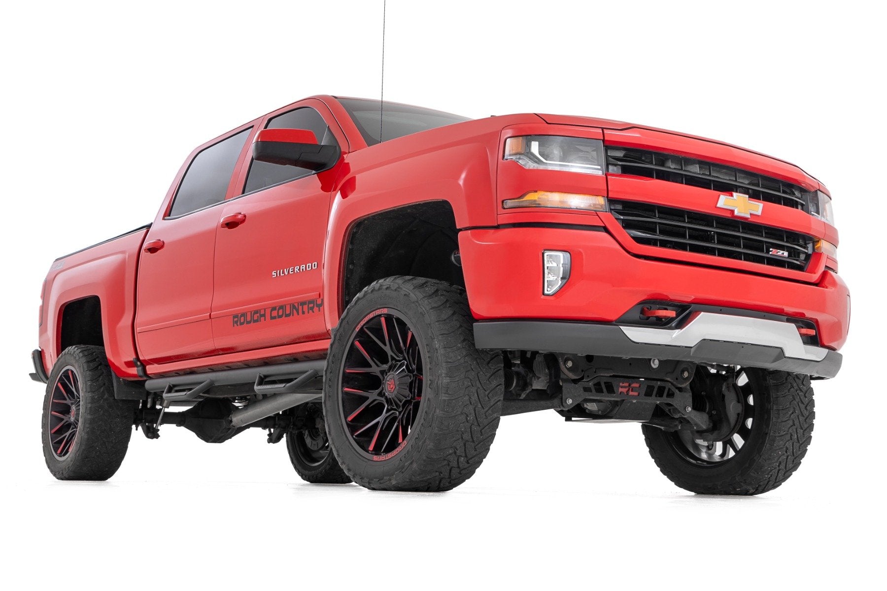 Rough Country Nerf Steps | Cab Length | Extended Cab | 6'7" Bed | Chevy/GMC 1500 (14-18 & Classic) RCC1489QCB