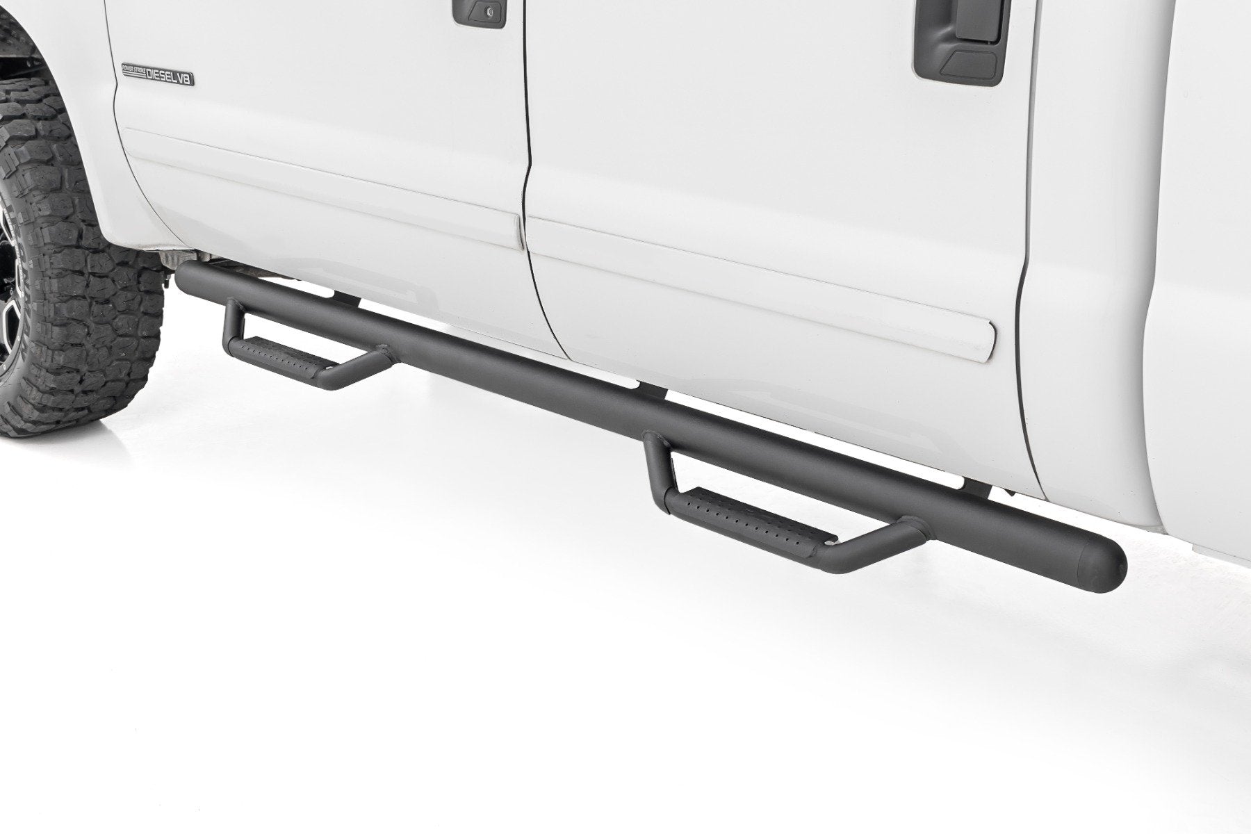 Rough Country Nerf Steps | Cab Length | Crew Cab | for Ford F-250/F-350 Super Duty (99-16) RCF9984CCB