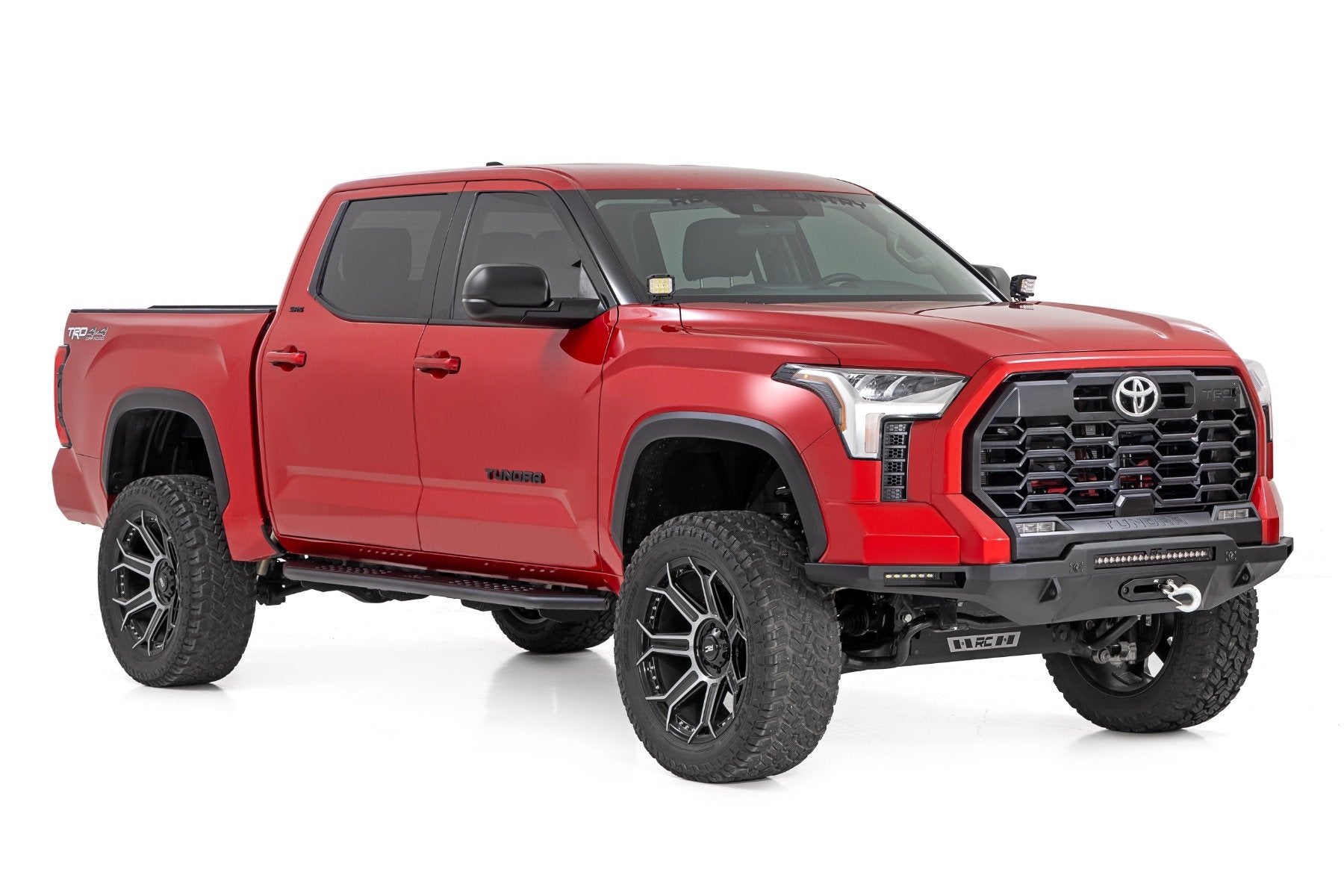 Rough Country OV2 Running Boards Side Step Bars Crew Cab Toyota Tundra 22-24 14006