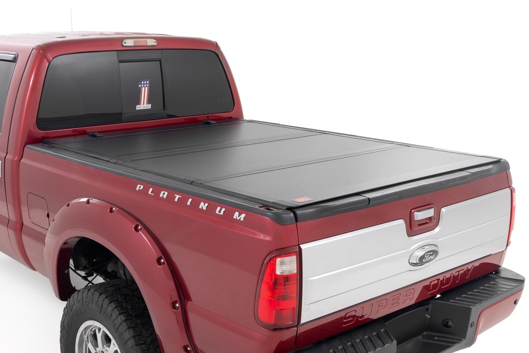 Rough Country Hard Tri-Fold Flip Up Bed Cover 6'10" Bed Ford SuperDuty 08-16 49214651