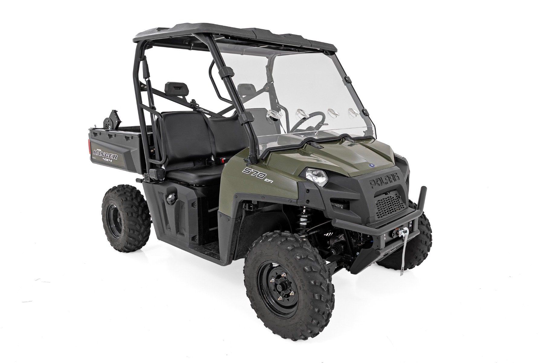 Rough Country Vented Full Windshield | Scratch Resistant | Polaris Ranger 570