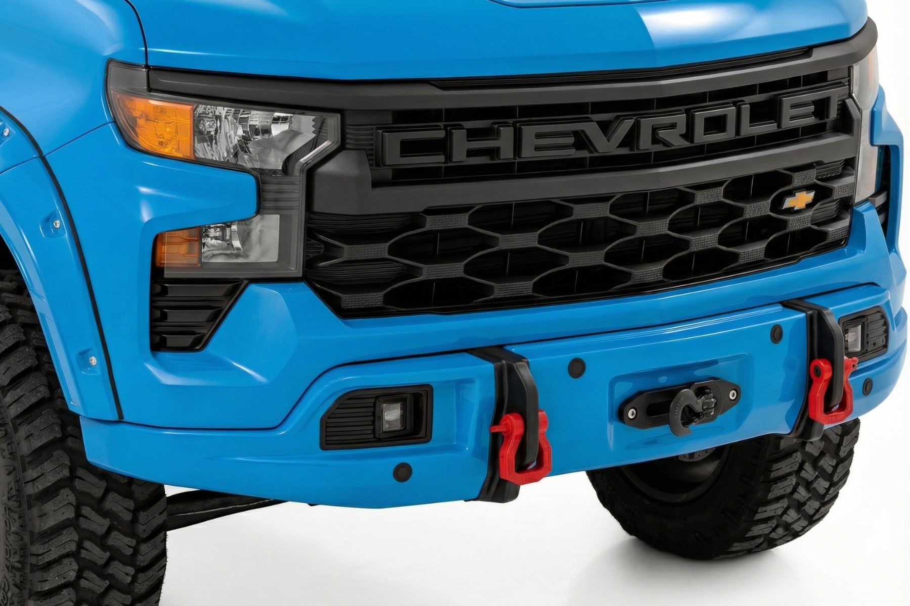 Rough Country Front FXS Bumper 12000S GLT Glacier Blue Chev Silverado 1500 23-26 13007-GLT