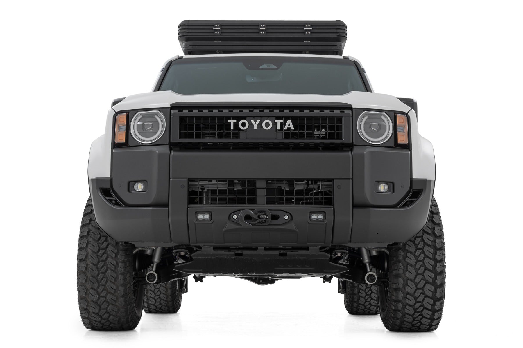 Rough Country Hidden Winch Mount White SAE Fog for Toyota Land Cruiser 4WD 24-25 10747A