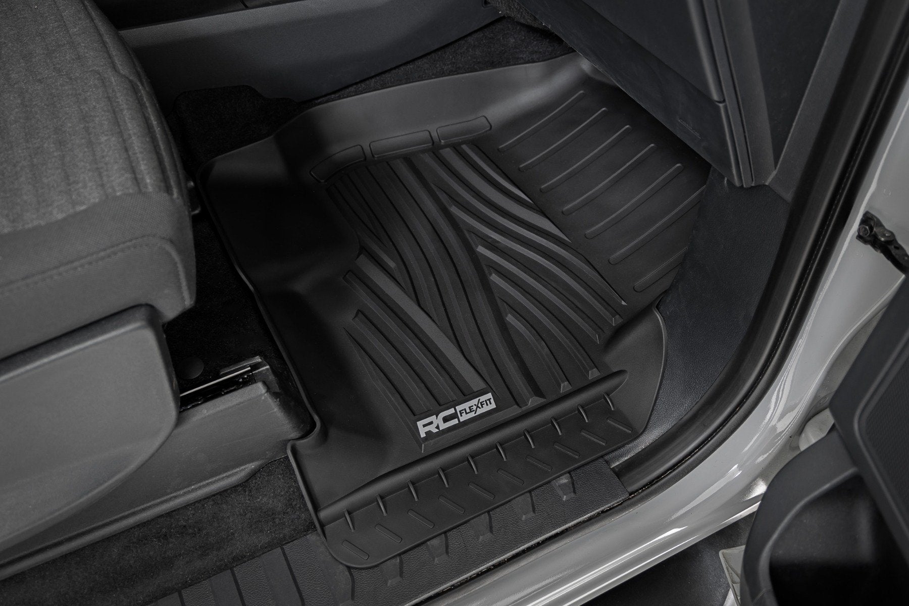 Rough Country Flex-Fit Floor Mats FR & RR for Ford F150/Lightning/Raptor 17-25 FF-51512