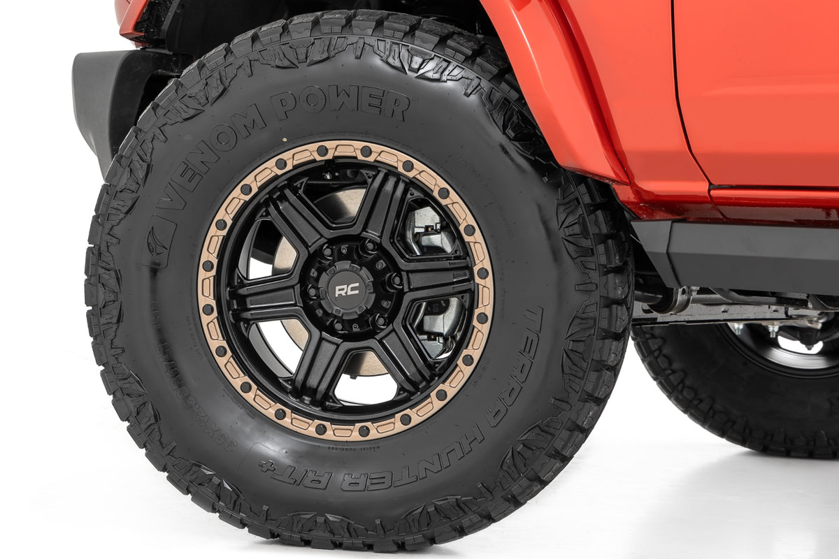 Rough Country 79 Series Wheel 1-Piece SemiGloss Black w/Bronze Ring 18x9 5x5 0mm 79180918A