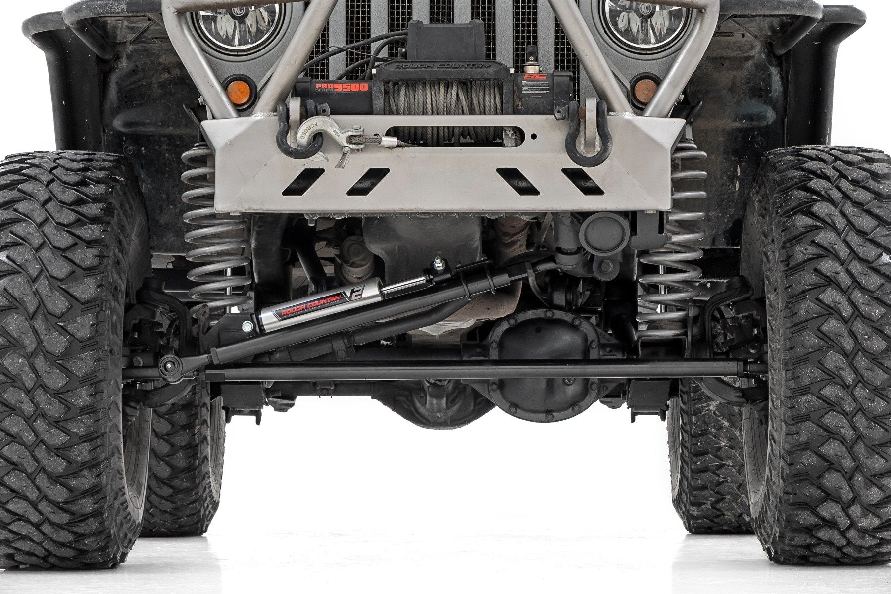 Rough Country HD Steering Kit | V2 Stabilizer Combo | for Jeep Cherokee XJ/Comanche MJ/Wrangler TJ 10613V2