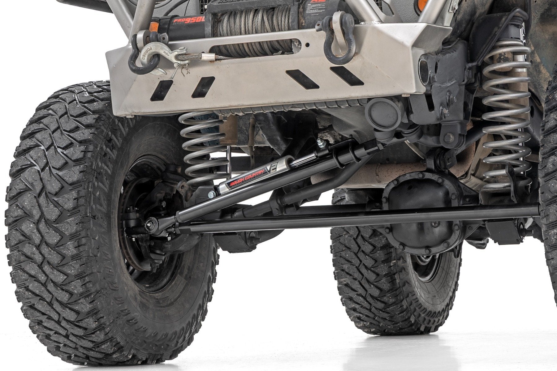 Rough Country HD Steering Kit | V2 Stabilizer Combo | for Jeep Cherokee XJ/Comanche MJ/Wrangler TJ 10613V2