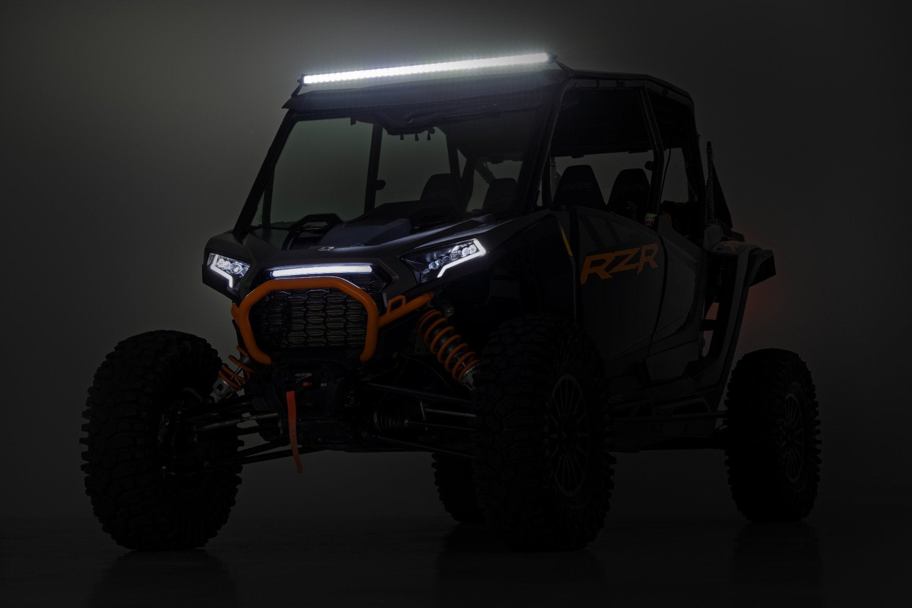 Rough Country LED Light Kit Front Mount 40" Black-Series Single Row Polaris RZR XP 4 1000 2024 93180