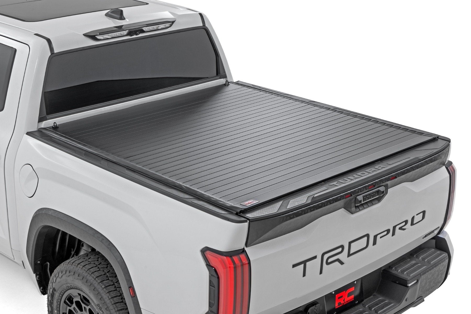 Rough Country Hard Roll Up Bed Cover | 5'7" Bed | for Toyota Tundra 2WD/4WD (2022-2025)