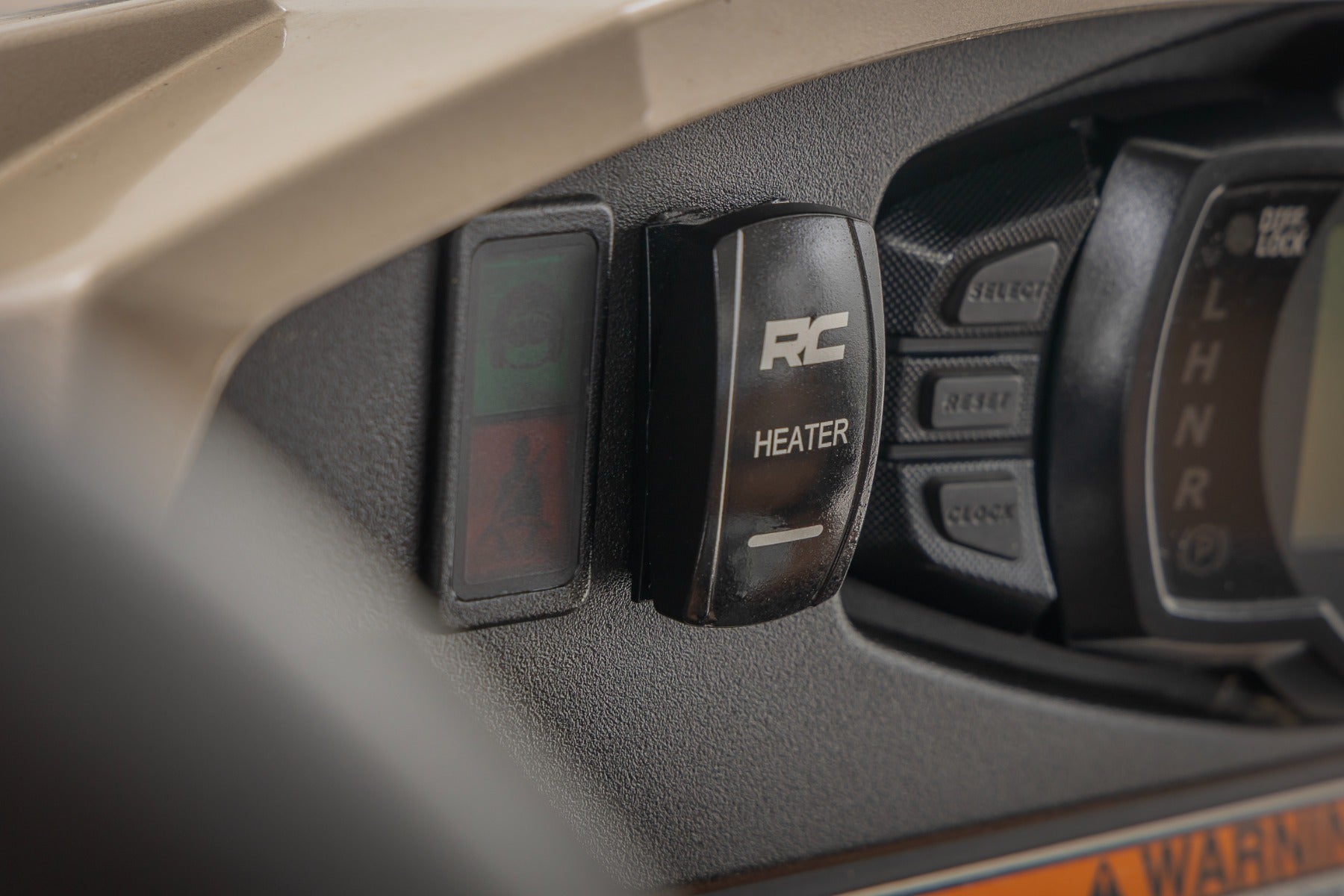 Rough Country Rocker Switch | Cab Heater | 2x1 with Logo | Blue Back Light 710HS