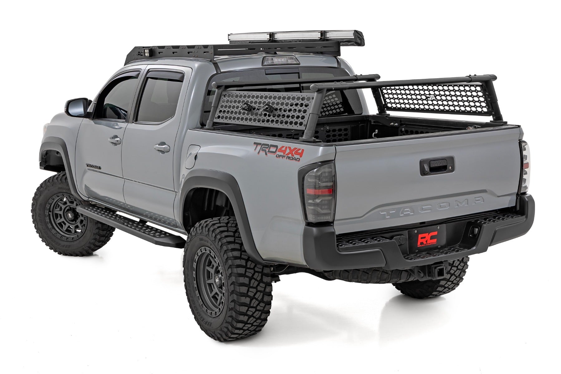 Rough Country RPT2 Running Board | Double Cab | Black | for Toyota Tacoma 2WD/4WD (2016-2023) 44012
