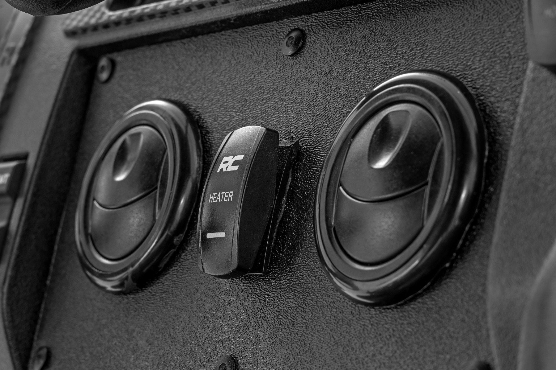 Rough Country Rocker Switch | Cab Heater | 2x1 with Logo | Blue Back Light 710HS