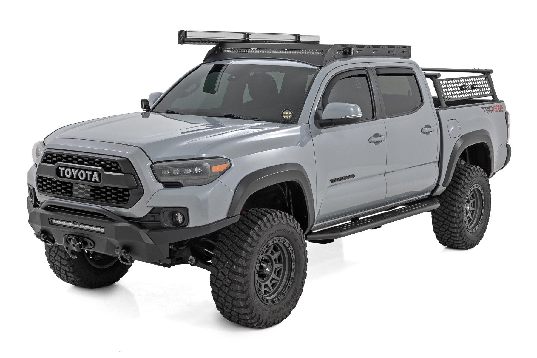 Rough Country OV2 Running Boards | Side Step Bars | Crew Cab | for Toyota Tacoma (2016-2023)