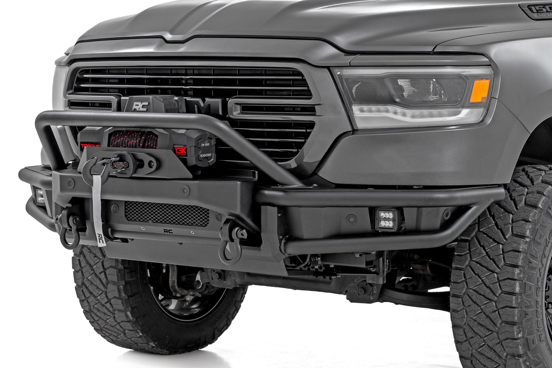 Rough Country Front Bumper Tubular Winch Mount for Ram 1500 19-24 51214W
