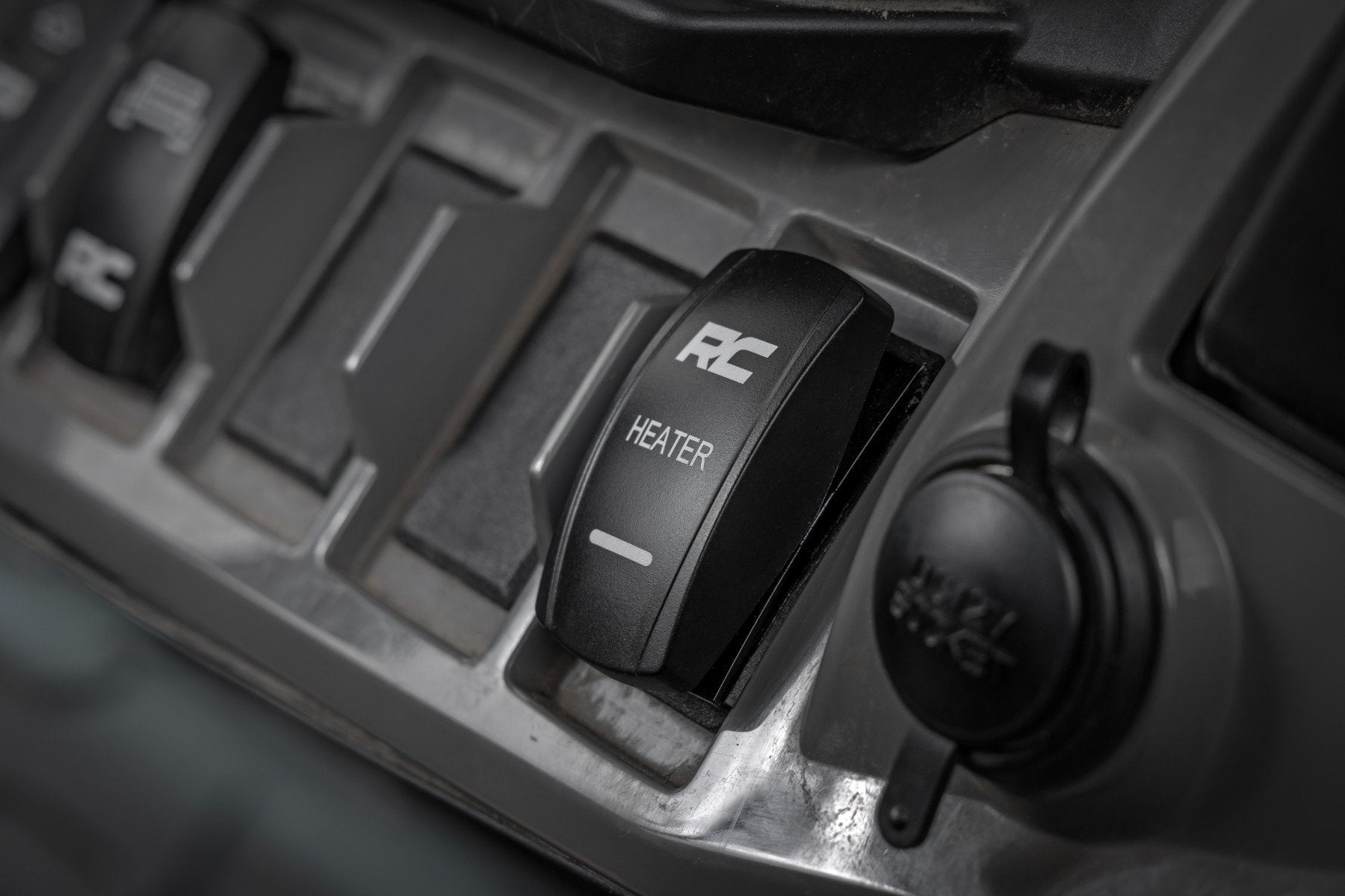 Rough Country Rocker Switch | Cab Heater | 2x1 with Logo | Blue Back Light 710HS