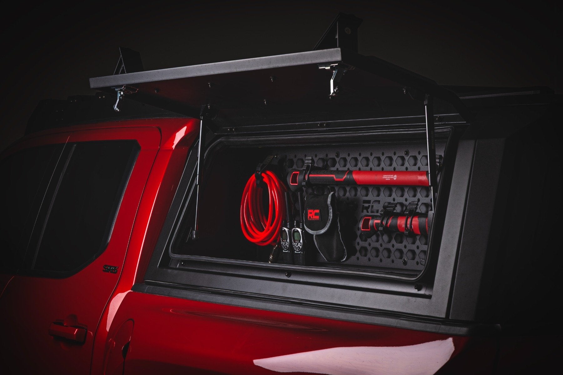 Rough Country Bed Cap Molle Panel Side Storage Bin | Drivers Side | for Toyota Tacoma (16-26)