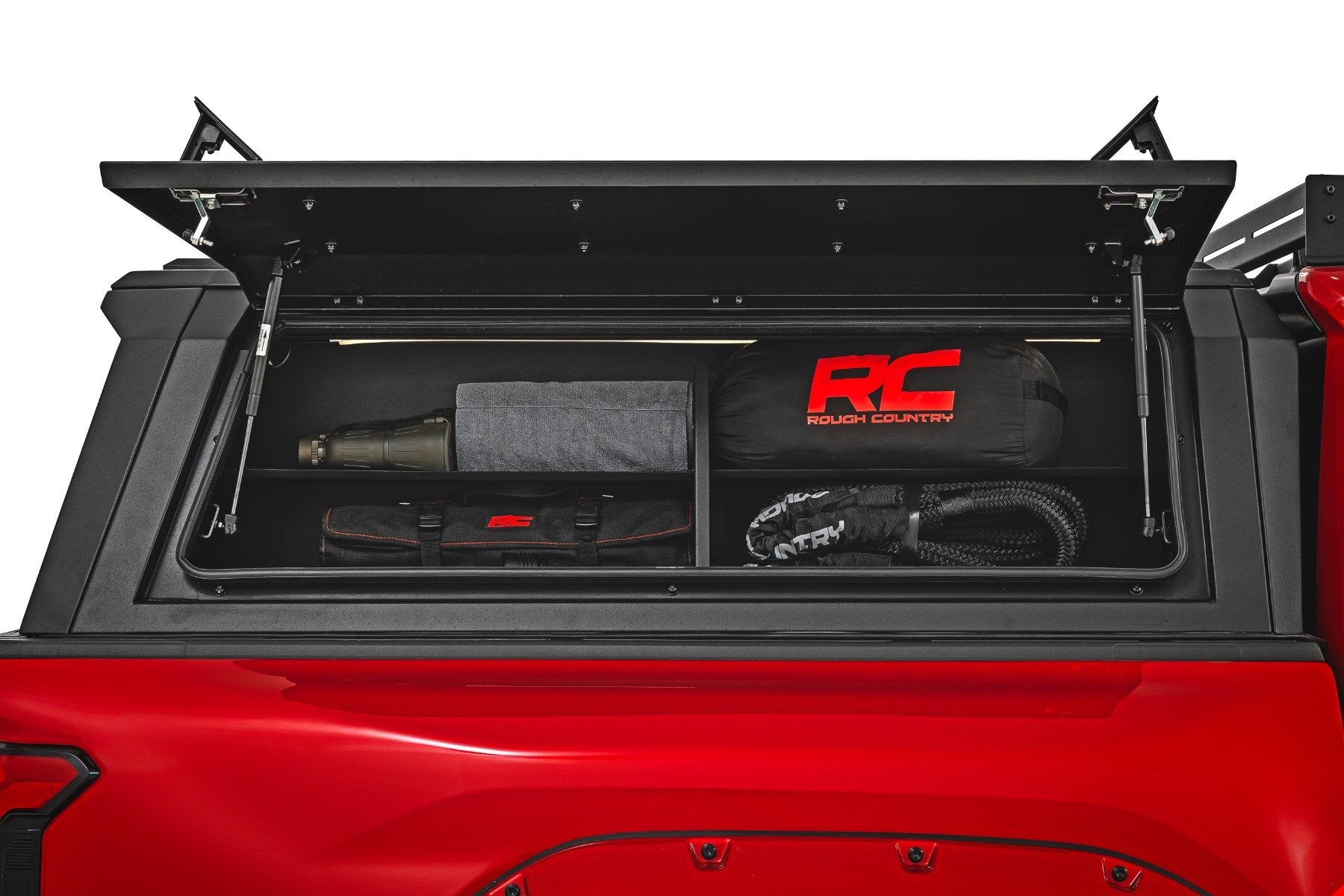 Rough Country Bed Cap Side Shelf Storage Bin | Passengers Side | for Toyota Tacoma (16-26) 734075