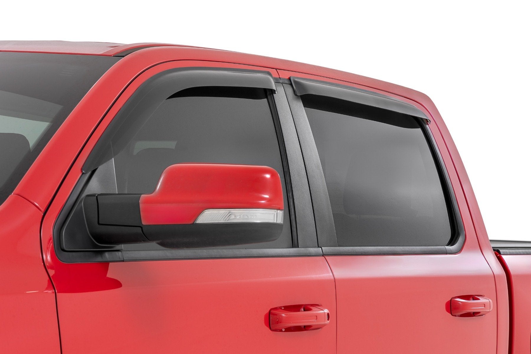 Rough Country Side Window Deflectors | Tape On Rain Guard | for Ram 1500 (19-26)/1500 TRX (21-24)