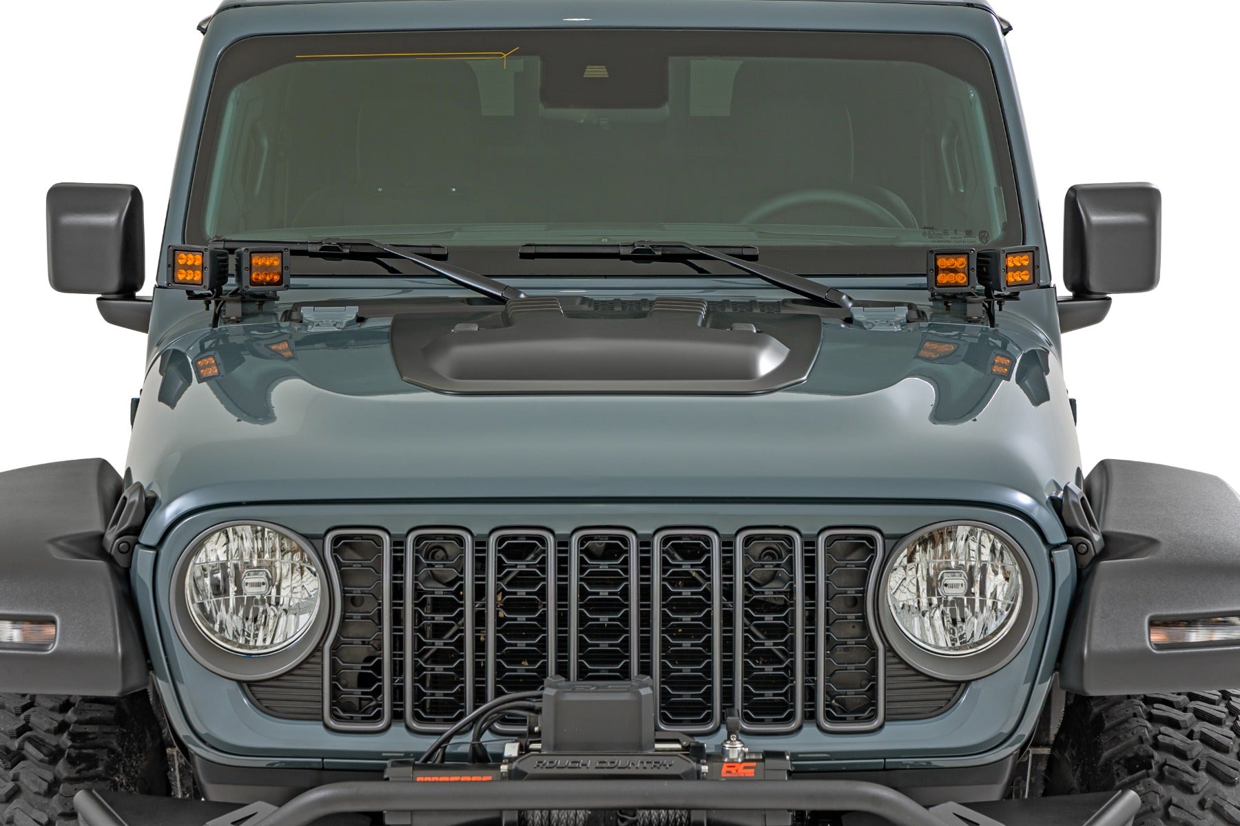 Rough Country Hood Scoop | PGP Earl | for Jeep Gladiator JT/Wrangler JL 4WD (2018-2025) HS60010-PGP