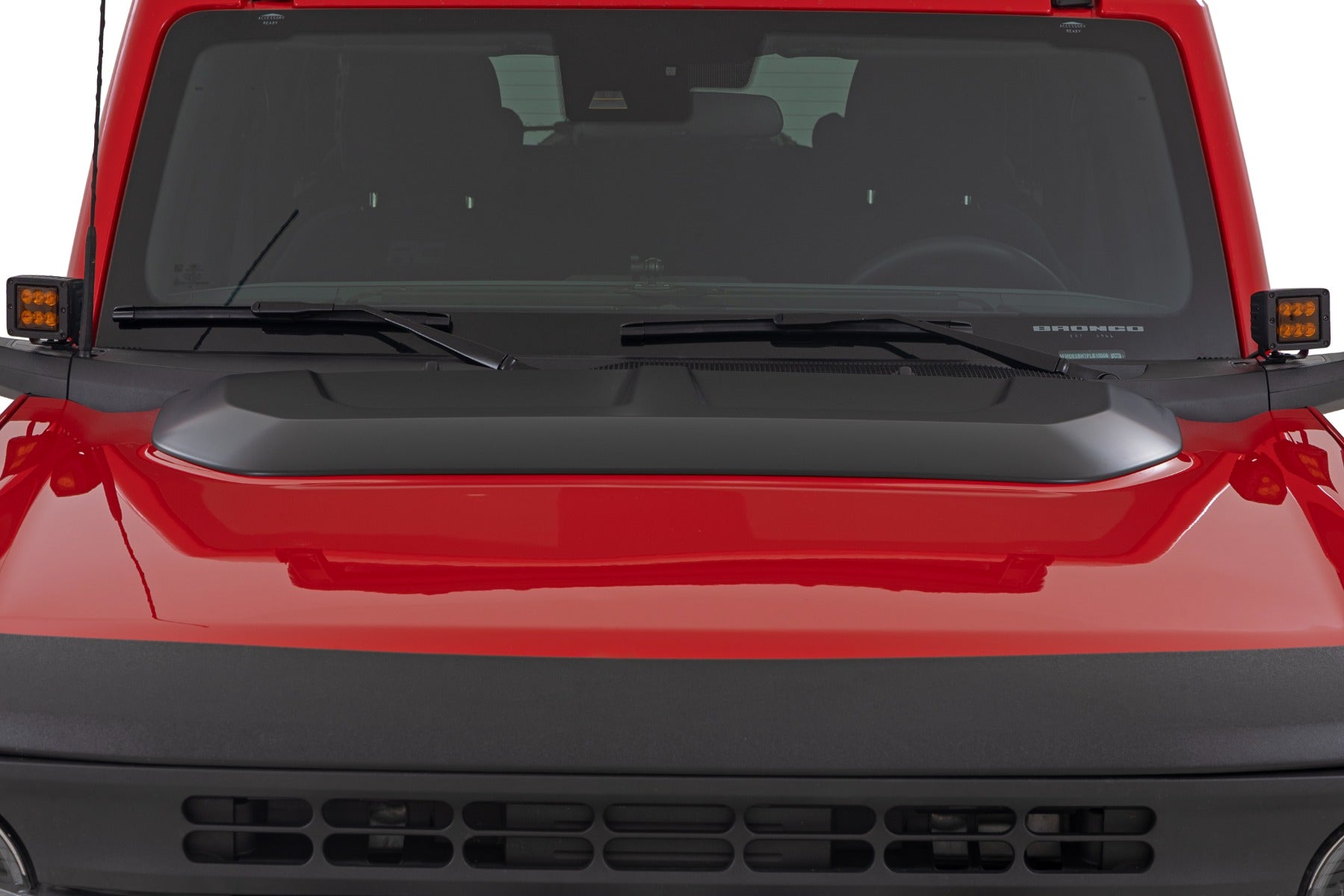 Rough Country Hood Scoop | JS Iconic Silver | for Ford Bronco 4WD (2021-2025) HS30020-JS