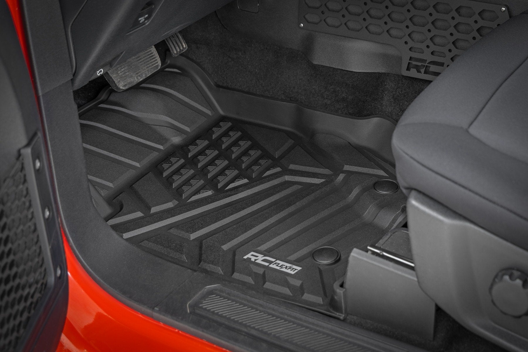 Rough Country Flex-Fit Floor Mats | Front & Rear | for Ford Bronco 4WD 2021-2025 FF-51602