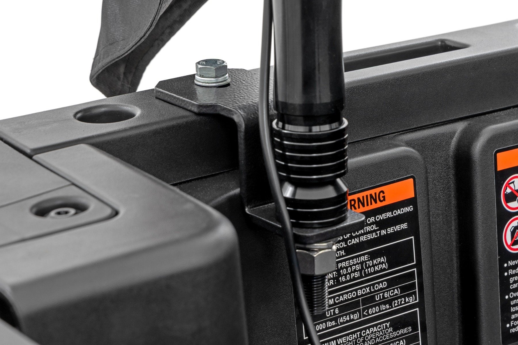 Rough Country Whip Mount | 4' Multl-Color LED Whip Pair | Can-AM Defender/Segway